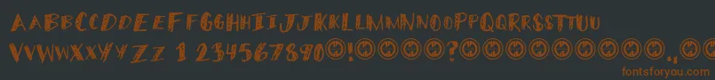 MiddleschoolerRegular Font – Brown Fonts on Black Background