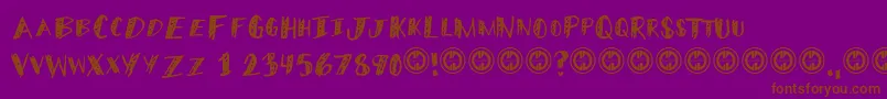 MiddleschoolerRegular-Schriftart – Braune Schriften auf violettem Hintergrund