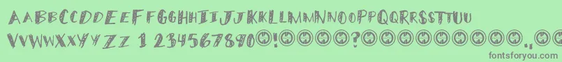 MiddleschoolerRegular Font – Gray Fonts on Green Background