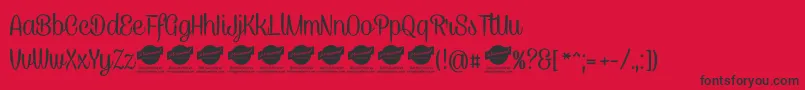 CaneletterscriptPersonaluse Font – Black Fonts on Red Background