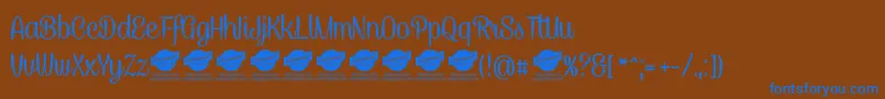 CaneletterscriptPersonaluse Font – Blue Fonts on Brown Background