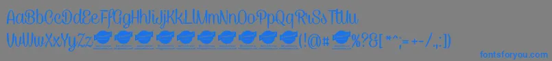 CaneletterscriptPersonaluse Font – Blue Fonts on Gray Background