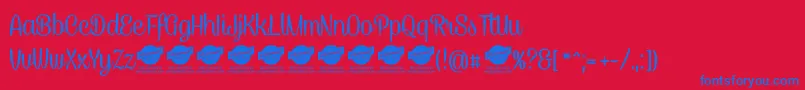 CaneletterscriptPersonaluse Font – Blue Fonts on Red Background