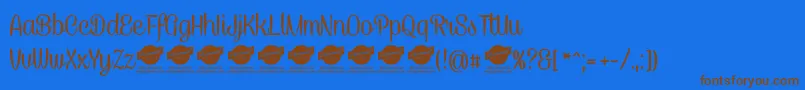 CaneletterscriptPersonaluse Font – Brown Fonts on Blue Background