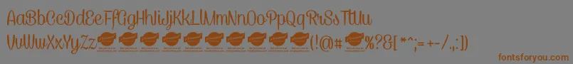 CaneletterscriptPersonaluse Font – Brown Fonts on Gray Background