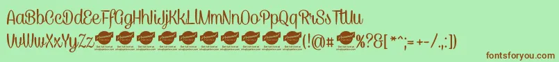 CaneletterscriptPersonaluse Font – Brown Fonts on Green Background
