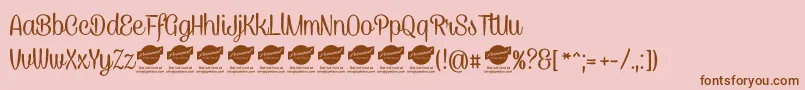 CaneletterscriptPersonaluse Font – Brown Fonts on Pink Background