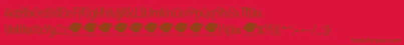CaneletterscriptPersonaluse Font – Brown Fonts on Red Background