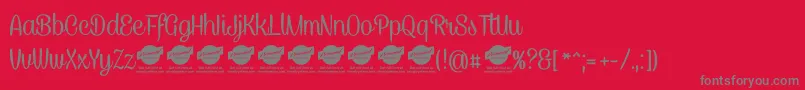CaneletterscriptPersonaluse Font – Gray Fonts on Red Background