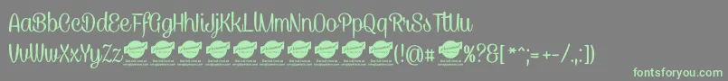 CaneletterscriptPersonaluse Font – Green Fonts on Gray Background