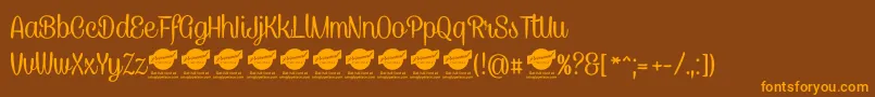 CaneletterscriptPersonaluse Font – Orange Fonts on Brown Background