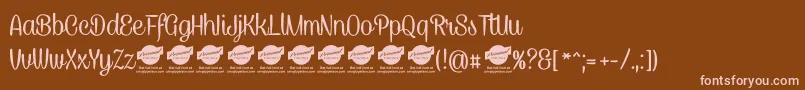 CaneletterscriptPersonaluse Font – Pink Fonts on Brown Background