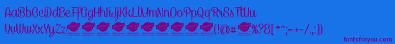 CaneletterscriptPersonaluse Font – Purple Fonts on Blue Background