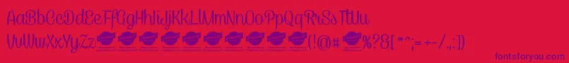 CaneletterscriptPersonaluse Font – Purple Fonts on Red Background