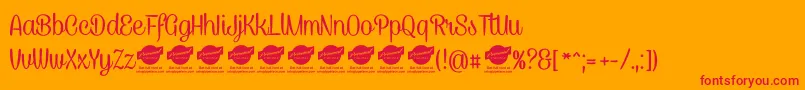 CaneletterscriptPersonaluse Font – Red Fonts on Orange Background