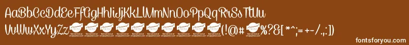 CaneletterscriptPersonaluse Font – White Fonts on Brown Background