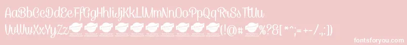 CaneletterscriptPersonaluse Font – White Fonts on Pink Background