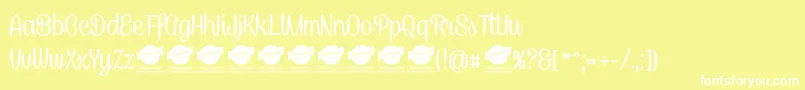 Шрифт CaneletterscriptPersonaluse – белые шрифты на жёлтом фоне