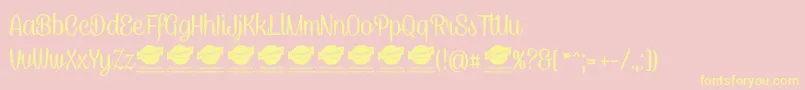 CaneletterscriptPersonaluse Font – Yellow Fonts on Pink Background