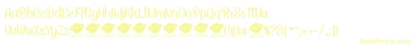 フォントCaneletterscriptPersonaluse – 白い背景に黄色の文字