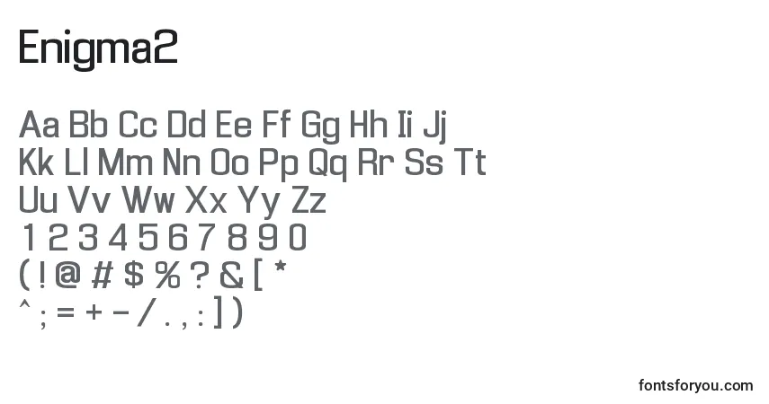 Fuente Enigma2 - alfabeto, números, caracteres especiales