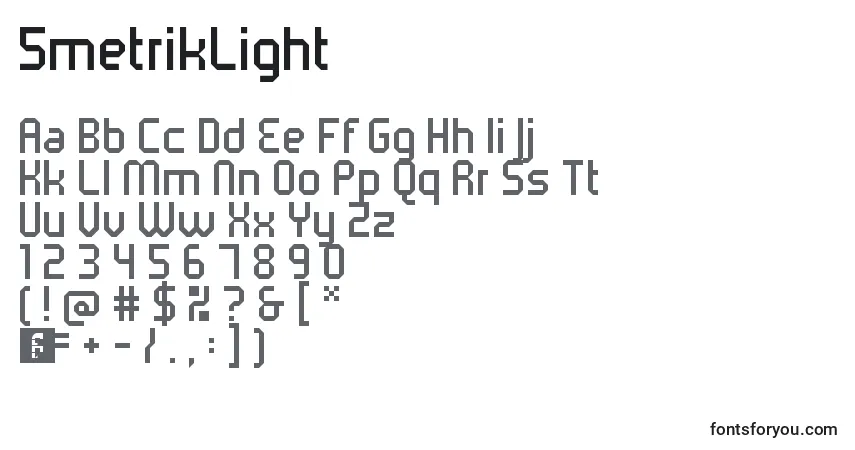 Schriftart 5metrikLight – Alphabet, Zahlen, spezielle Symbole