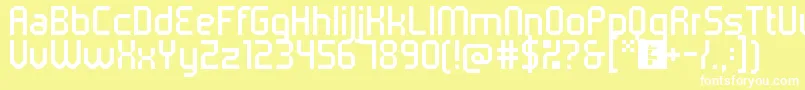 フォント5metrikLight – 黄色い背景に白い文字