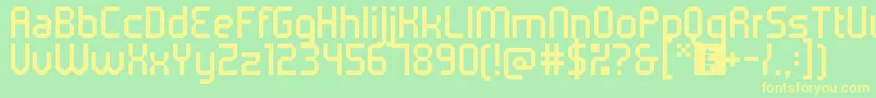 5metrikLight Font – Yellow Fonts on Green Background