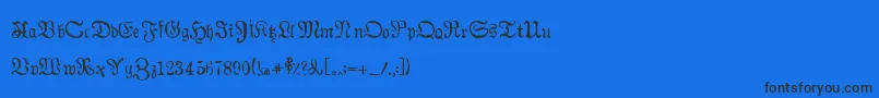 Auldmagick-Schriftart – Schwarze Schriften auf blauem Hintergrund