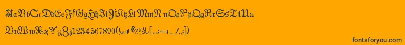 Auldmagick Font – Black Fonts on Orange Background