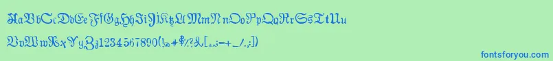Auldmagick Font – Blue Fonts on Green Background