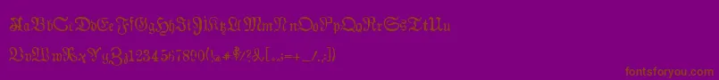 Auldmagick-Schriftart – Braune Schriften auf violettem Hintergrund
