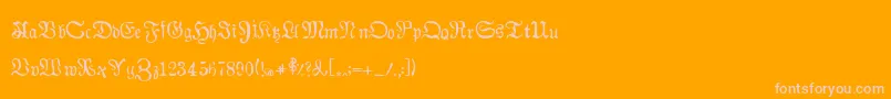 Auldmagick-Schriftart – Rosa Schriften auf orangefarbenem Hintergrund