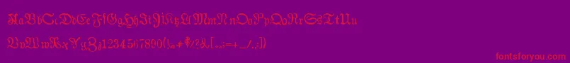 Auldmagick-Schriftart – Rote Schriften auf violettem Hintergrund