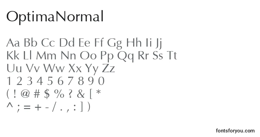 Fuente OptimaNormal - alfabeto, números, caracteres especiales