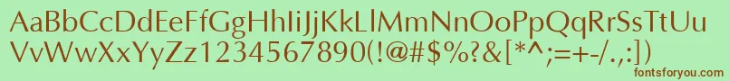 OptimaNormal Font – Brown Fonts on Green Background