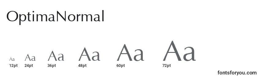 Размеры шрифта OptimaNormal