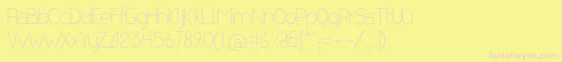 CanelaLight-fontti – vaaleanpunaiset fontit keltaisella taustalla