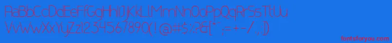 CanelaLight Font – Red Fonts on Blue Background