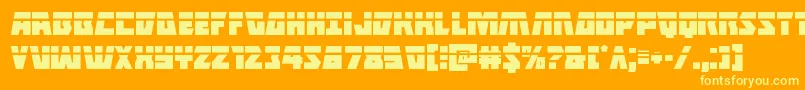 Halfshellherolaser Font – Yellow Fonts on Orange Background