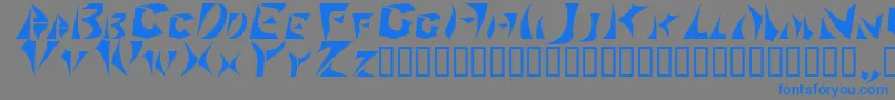 Sabertooth-Schriftart – Blaue Schriften auf grauem Hintergrund