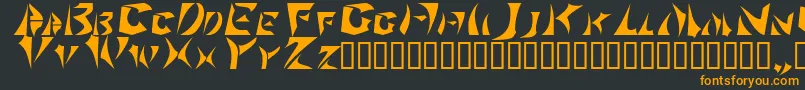 Sabertooth-fontti – oranssit fontit mustalla taustalla