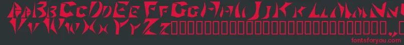フォントSabertooth – 黒い背景に赤い文字