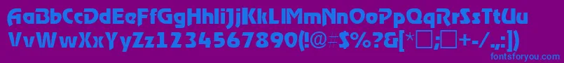 フォントThimbasskRegular – 紫色の背景に青い文字