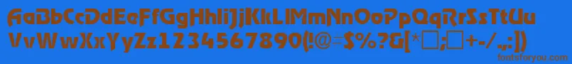 ThimbasskRegular-fontti – ruskeat fontit sinisellä taustalla