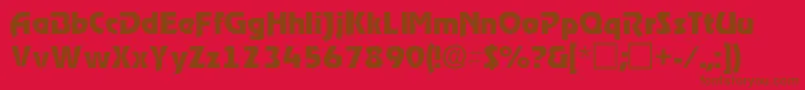 Czcionka ThimbasskRegular – brązowe czcionki na czerwonym tle