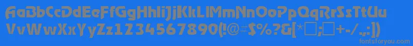 Czcionka ThimbasskRegular – szare czcionki na niebieskim tle