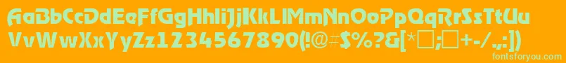 ThimbasskRegular Font – Green Fonts on Orange Background