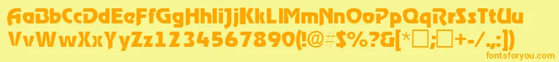 ThimbasskRegular Font – Orange Fonts on Yellow Background