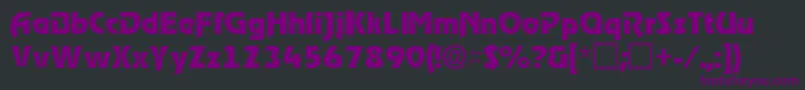 Шрифт ThimbasskRegular – фиолетовые шрифты на чёрном фоне